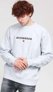 PLEASURES Shine Premium Crewneck melange šedá
