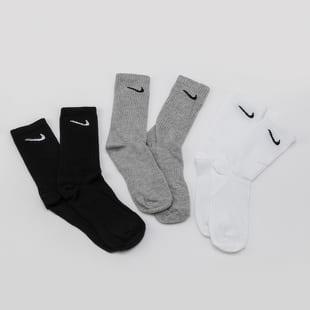 Nike U NK Everyday LTWT Crew 3 Pack černé / bílé / melange šedé
