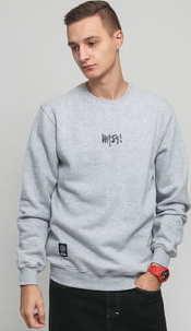 Mass DNM Signature Small Logo Crewneck melange šedá