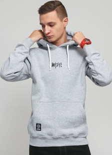 Mass DNM Signature Small Logo Hoody melange šedá