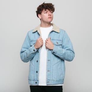 Urban Classics Sherpa Lined Jeans Jacket light denim / loam