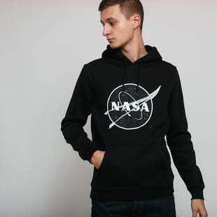 Urban Classics NASA Black-and-White Insignia Hoody černá
