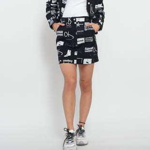 CALVIN KLEIN JEANS Mini Punk AOP Skirt černá / bílá