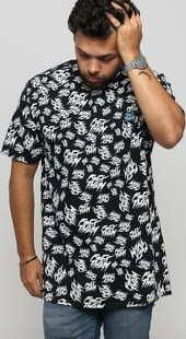 F*CK THEM Basic All Print Tee černé / bílé