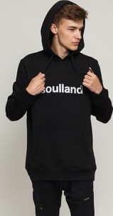Soulland Hooded Sweat W. Front Flock Print černá