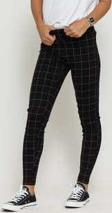 Urban Classics Ladies Check High Waist Leggings černé / bílé
