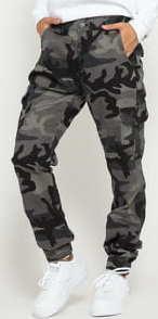 Urban Classics Ladies High Waist Camo Cargo Pants camo vínové / bílé / tmavě šedé / černé