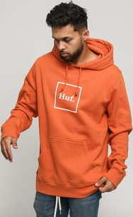 HUF Box Logo Hoodie tmavě oranžová