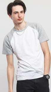 Urban Classics Raglan Contrast Tee bílé / melange šedé