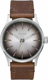 Nixon Sentry 38 Leather hnědé / stříbrné