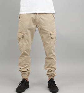 Urban Classics Washed Cargo Twill Jogging Pants béžové