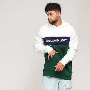 Reebok Classics Linear Hoodie bílá / tmavě zelená / navy
