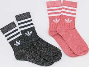 adidas Originals 2Pack Mid Cut Full Glitter Crew Socks