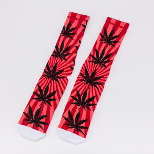 HUF Paradox Plantlife Sock červené / růžové / černé