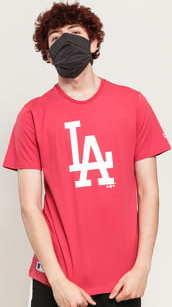 New Era MLB Seasonal Team Logo Tee LA tmavě růžové