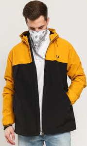 FRED PERRY Colour Block Panel Jacket černá / tmavě žlutá