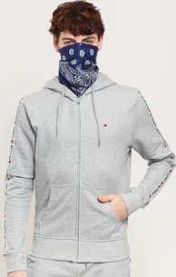 Tommy Hilfiger Hoody LS HWK melange šedá / bílá