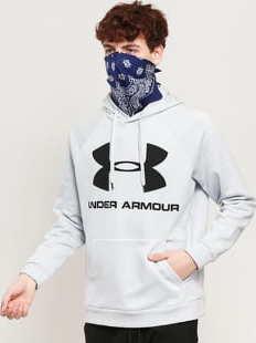Under Armour Rival Fleece Logo Hoodie světle šedá