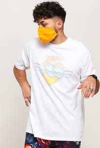 Pink Dolphin Waves Pendant Tee bílé
