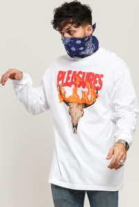 PLEASURES Ranger Long Sleeve Tee bílé
