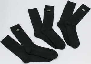 LACOSTE 3 Pack Sport Socks černé