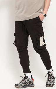 PREACH Black Cotton Cargo Pants černé