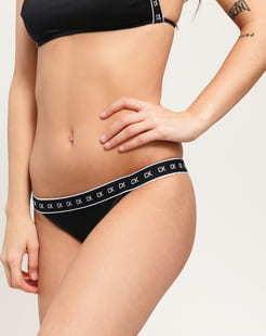Calvin Klein CK ONE Brazilian - Slip černé / bílé