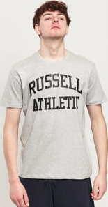 RUSSELL ATHLETIC Arch Logo T-Shirt melange šedé