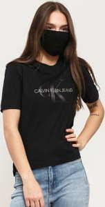 CALVIN KLEIN JEANS W White Monogram Tee černé