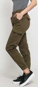 Urban Classics Ladies High Waist Cargo Pants olivové 30
