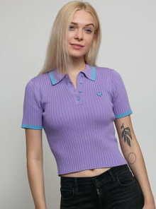 LAZY OAF Tiny Heart Polo Knit fialové