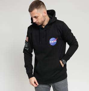 Urban Classics NASA Insignia Flag Hoody černá