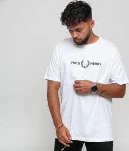 FRED PERRY Graphic T-Shirt bílé