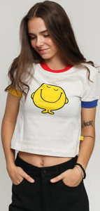 LAZY OAF Lazy Oaf X Mr. Men Mr. Happy Colour Block Tee