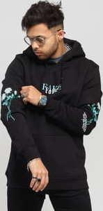 Urban Classics Rose Fake Love Hoody černá