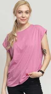 Urban Classics adies Extended houlder Tee tmavě růžové