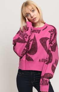 Nike W NSW Icon Clash Fleece Crew tmavě růžová / vínová