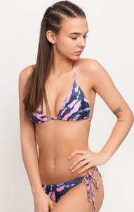 Urban Classics Ladies Tie Dye Bikini navy / růžové