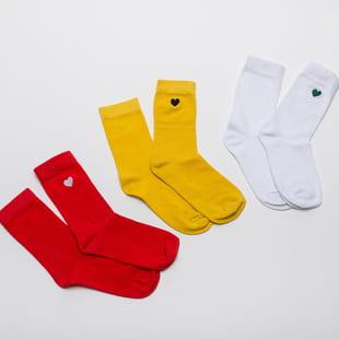 Urban Classics Heart Socks 3-Pack žluté / červené / bílé