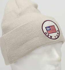 New Era Flagged Cuff Knit světle béžový