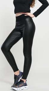 Urban Classics Ladies Faux Leather High Waist eggings černé