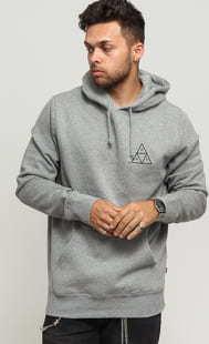 HUF Hoodie Essentials Triple Triangle melange šedá