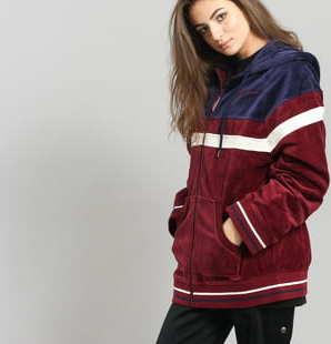 Puma Velour Hooded Track Jacket vínová / navy