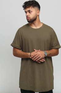 Urban Classics Long Shaped Turnup olivové