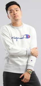Champion Crewneck Sweatshirt bílá / melange šedá