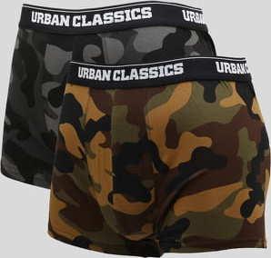 Urban Classics 2-Pack Camo Boxer Shorts camo zelené / camo šedé / černé
