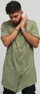 Urban Classics ong Open Edge Front Zip Tee melange olivové