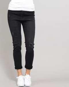 Urban Classics Ladies High Waist Skinny Denim Pants black washed