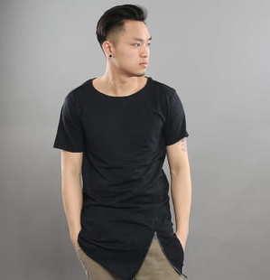 Urban Classics ong Open Edge Front Zip Tee černé
