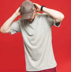 Urban Classics Contrast Tall Tee šedé / bílé